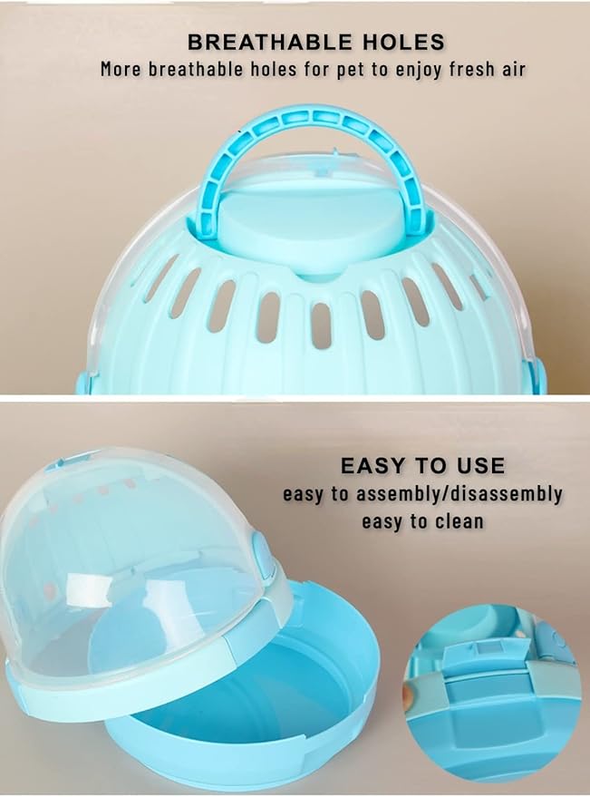 Bird Carrier with Handle - Parrot Carrier Lightweight Portable Pets Suitcase Transparent Breathable Cage for Small and Medium Birds Parrots Parakeet Cockatiels Conure Birds Accessories (Pink)