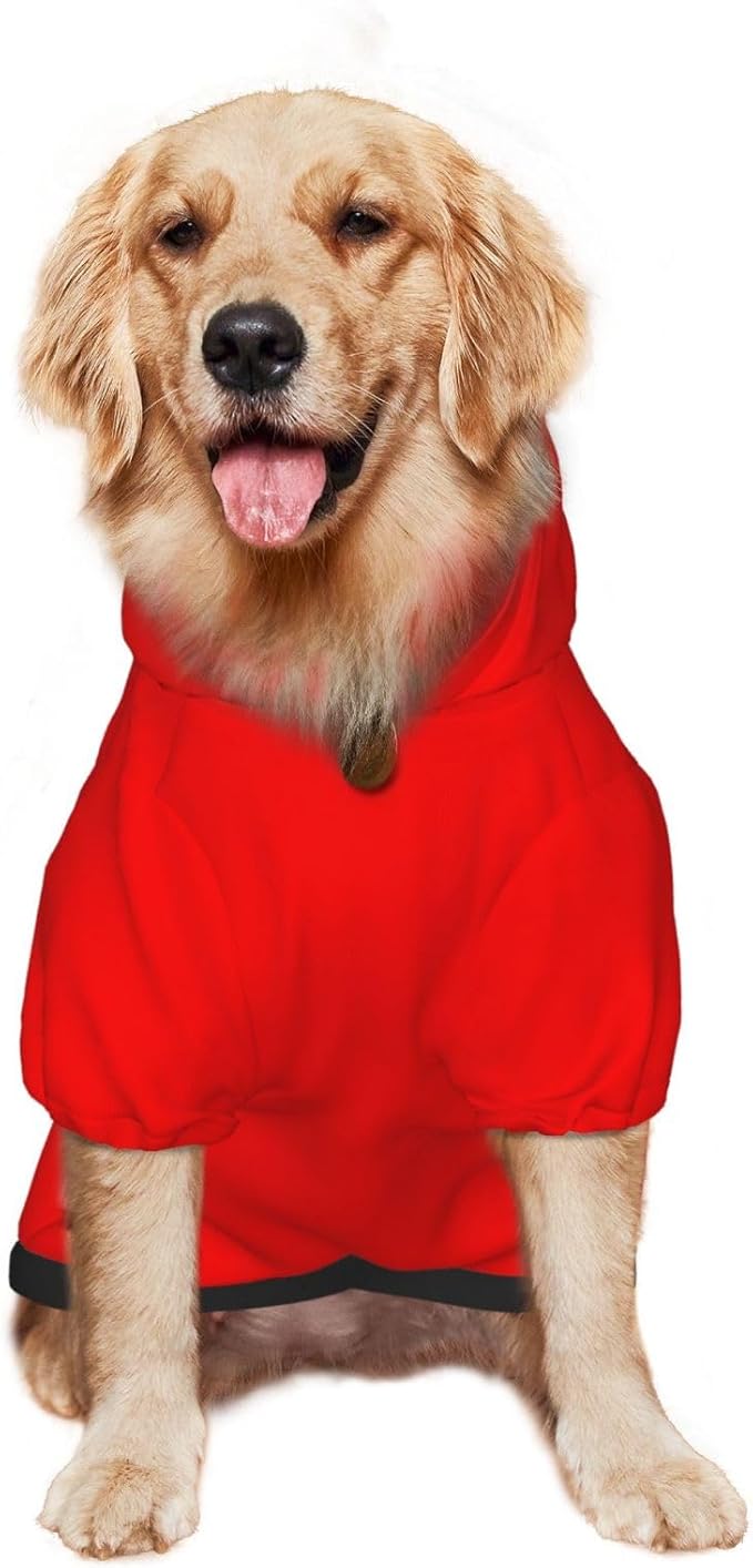 Custom Dog Hoodie with Your Design Soft & Warm Personalized Picture Logo Text Name Dog Clothes for Puppy Sweatshirt Hooded for Small Medium Large Dogs Girl/Boy Cats Pets Red