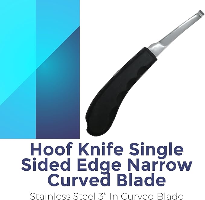 Regular Hoof Knife for Horses – Farrier Tool with Plastic Grip – Hoof Trimming Knife for Equine Care & Veterinary Use (Left Hand)