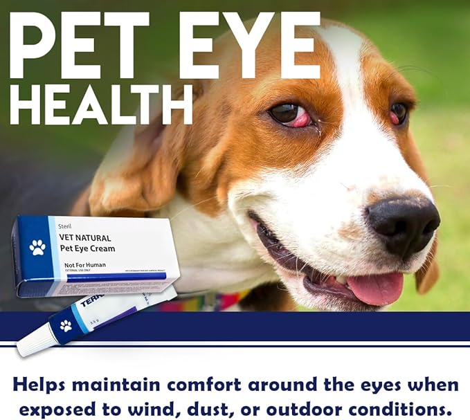 GÜLLÜOGLU Vet Natural Pet Eye Cream– Gentle Eye Care for Dogs, Cats, Horses, Birds, Cattle, Sheep, Puppies & Kittens – Supports Eye Comfort, Reduces Redness & Discharge – 3.5g Tube