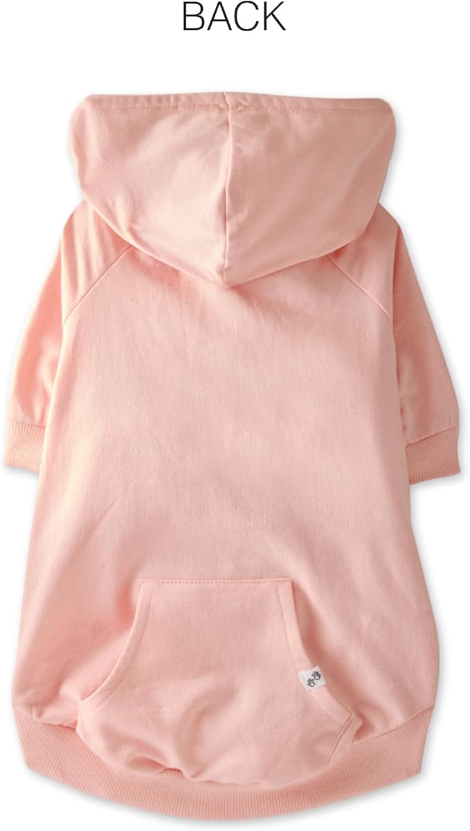 Rocky – The Orginal Lightweight Hooded TEE 100% Organic Cotton Dog Hoodie Pet Coat Sweater for Small, Medium, Large Dogs, Pink, Small