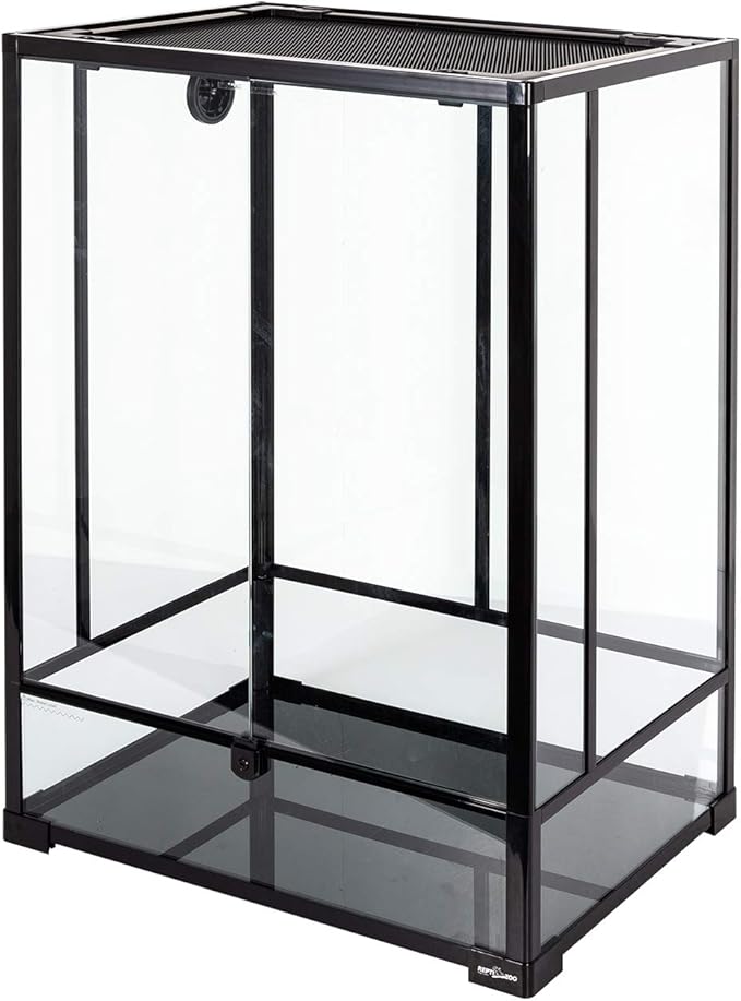 REPTI ZOO 24" x 18" x 36" Reptile Tall Glass Terrarium Rainforest Habitat Double Hinge Door with Screen Ventilation 67 Gallon Reptile Terrarium Easy Assembly