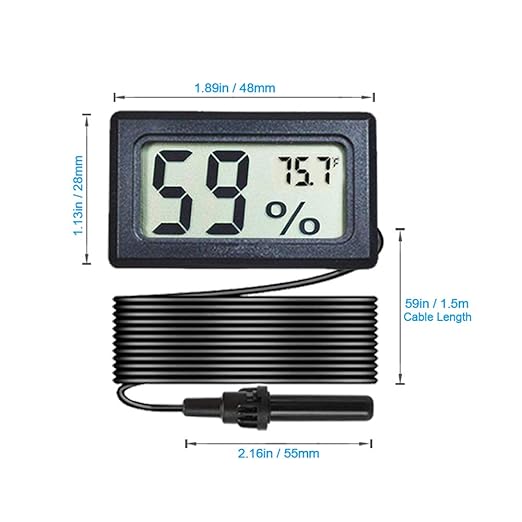Veanic 2-Pack Mini Digital Hygrometer Thermometer Gauge with Probe LCD Display Temperature Fahrenheit Humidity Meter for Incubator, Reptile Plant Terrarium, Humidor, Guitar Case, Greenhouse