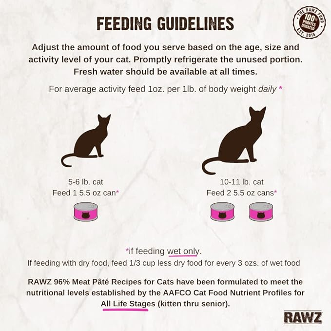 Rawz Natural Premium Pate Canned Cat Wet Food - Made with Real Meat Ingredients No BPA or Gums -3 oz Cans (Case Pack of 18) (Turkey)