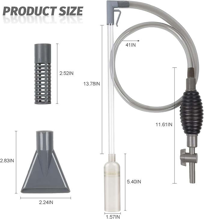 Aquarium Gravel Cleaner Siphon Vacuum, manually Operated Water Changer kit and Cleaning Tools
