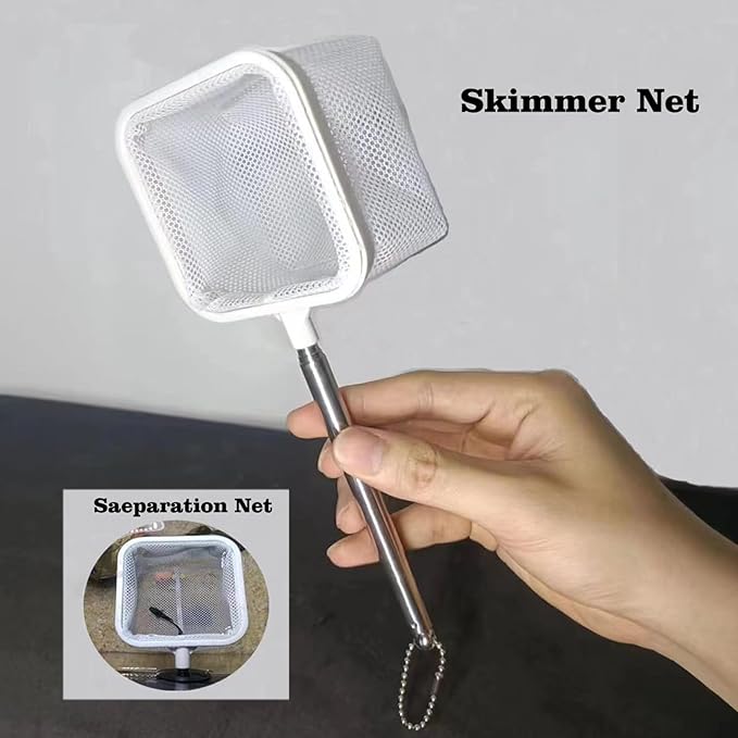 Carefree Fish Aquarium Gravel Cleaner 15~30In with 6Ft Water Hose Fish Tank Water Changer Sand Vacuum with Skimmer Net and Long Handle Sponge Brush Algae Scraper