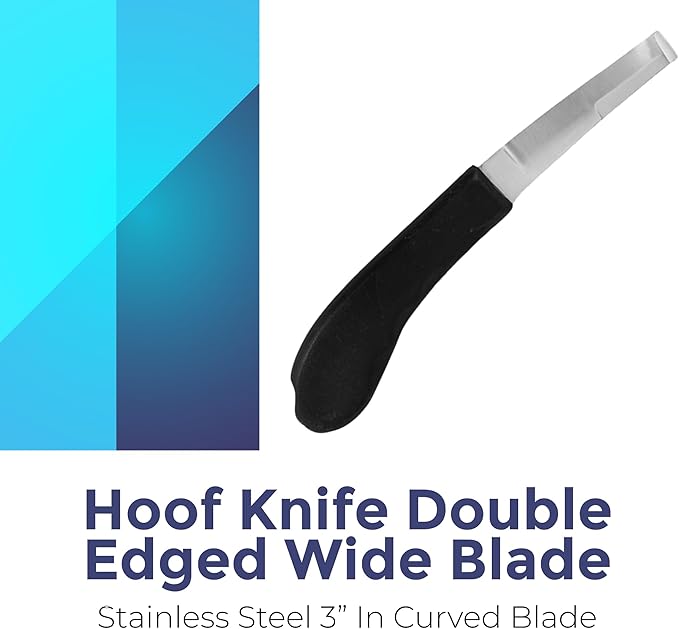 Regular Hoof Knife for Horses – Farrier Tool with Plastic Grip – Hoof Trimming Knife for Equine Care & Veterinary Use (Left Hand)