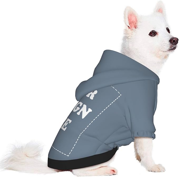 Personalized Chihuahua Dog Hoodie, Custom Pet Warm Sweatshirt Costume with Name Number Photo, Customize ID Clothes for Pupppy Kitten Dogs Cats, SlateGray, L