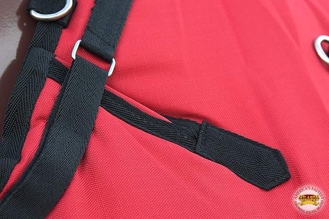 HILASON 1200D Winter Waterproof Poly Horse Turnout Blanket Belly Wrap Red | 82 in