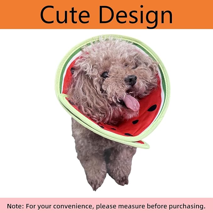 Soft Dog Cone Collar for Dogs After Surgery, Adjustable Dog Recovery Cone Collar for Medium Small Puppy Dogs and Cats to Stop Licking (Watermelon M)