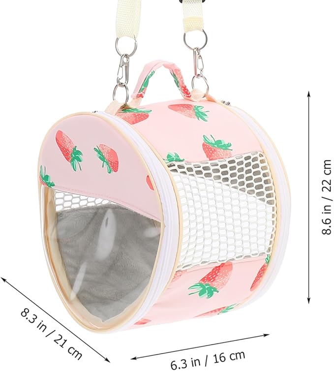 POPETPOP Guinea Pig Carrier, Portable Hamster Carrier Bag, Clear Bunny Backpack Carrier, Hamster Out Bag, Small Pet Travel Carrier for Bunny, Rat, Bird, Hedgehog