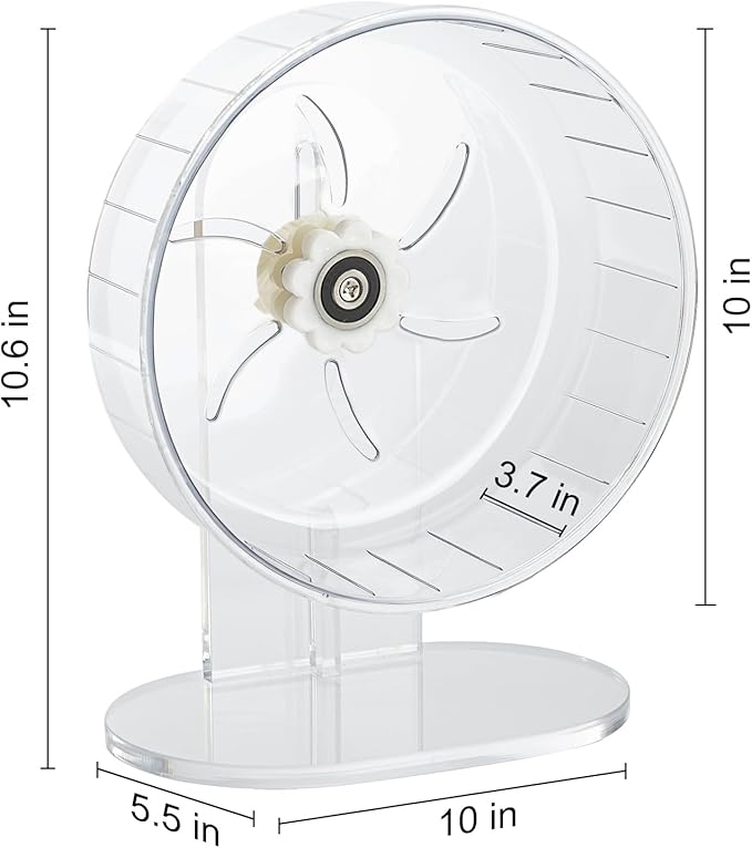 Silent Hamster Exercise Wheel - Hamster Toys Cages Accessories 7.9 Inch Running Spinner with Adjustable Stand Quite Runner for Small Animal Pet Gerbil Dwarf Syrian Hedgehog Rat Mouse Mice
