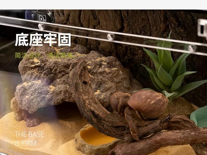 Reptile Simulation Rock Hide - Resin Amphibian Hideouts Cave Size 2.83'' x 1.18'', Habitat for Bearded Dragon Turtles Lizards Snakes Crab Gecko Leopard Spider Fish