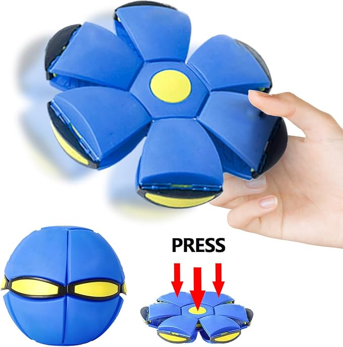 FlidRunest 2PCS Pet Toy Flying Saucer Ball, Flying Saucer Balls Dog Toy, Doggy Disc Balls with 3 Light for Interactive Dog,Cats, Children's Foot Ball,Outdoor Games,Camping Games