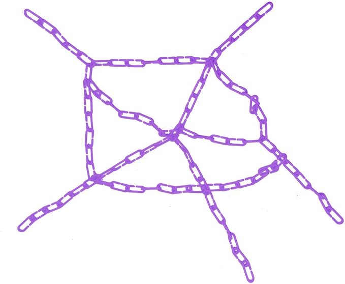 200-Piece Purple Plastic Chain Links & Toys - Interlocking C-Clip Bird Cage Accessories for Parakeets, Sugar Gliders, Small Pets (Climbing/Swinging Toys)