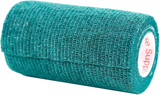 3 Inch Vet Wrap Tape Bulk (Hunter Green) (Pack of 6) Self Adhesive Adherent Adhering Flex Bandage Grip Roll for Dog Cat Pet Horse