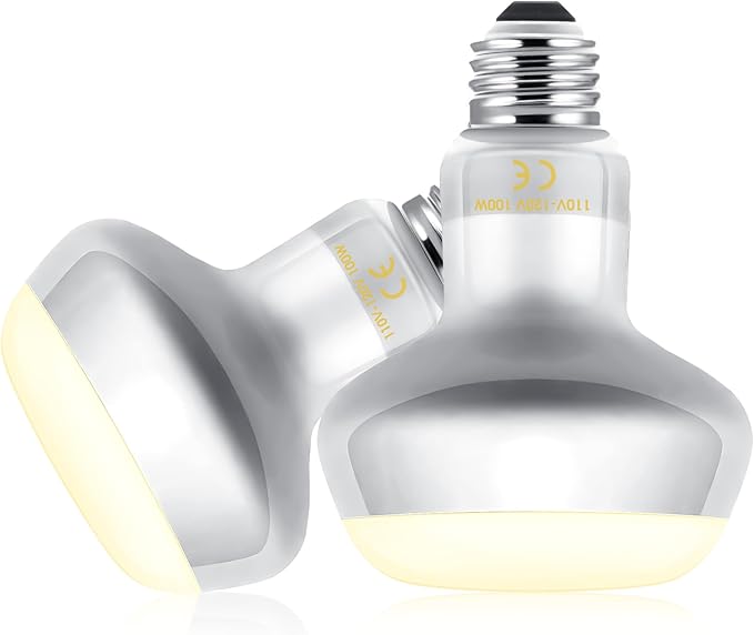 EvaStary Reptile Heat Lamp Bulb, 2-Pack 100W Simulate Natural Sunlight Heat Light Bulb for Reptiles, UVA Daylight Heat Lamp Bulbs for Reptiles, Bearded Dragon, Amphibians, Turtle, Lizard, Snake