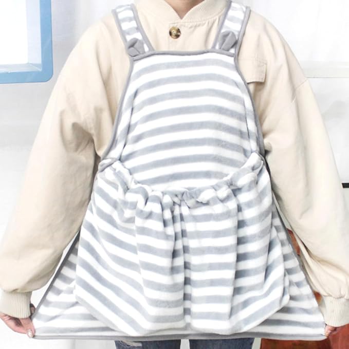 Ferret Sling Carrier Fleece Bag Soft Breathable Hands Free Shoulder Front Chest Apron Bonding Pouch Accompany Carrier for Rat Bird Hamster Rabbit Guinea Pig Rabbit (L)