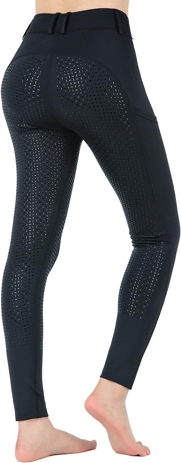 beroy Horseback Riding-Pants Girls Equestrian-Breeches - Kids Schooling Horse Tights Full Seat Silicone Pockets