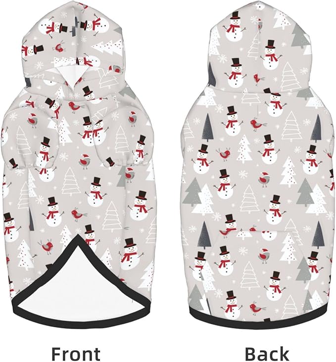 Christmas Gray Snowman Hoodie,Christmas Cosplay Dog Clothes with Pocket and Hat Winter Clothes Sweaters X-Large