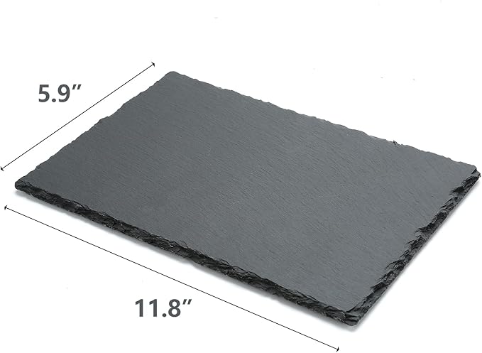 Slate Rocks for Turtle Basking Platform 11.8 x 5.9 inch, Natural Rock Reptile Food Bowl Tortoise Feeding Dish Habitat Décor