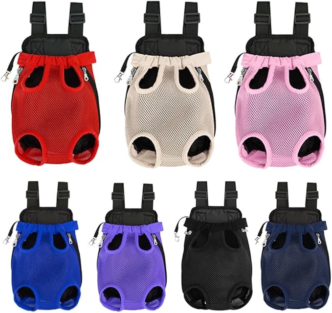 Pet Carrier Backpack - Adjustable Pet Front Cat Dog Carrier Backpack Travel Bag,Legs Out,Easy-Fit for Traveling Hiking Camping for Small Medium Dogs Cats Puppies. (Red, Small)