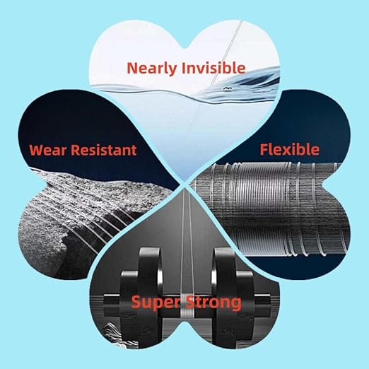 Aboda Clear Fishing Wire, 0.3 mm Thin Fishing Line for Crafts Beading, Clear String for Hanging Decorations Balloons Garlands, Invisible Hanging Wire (0.3 mm, 550 Yards, 17lb Test)