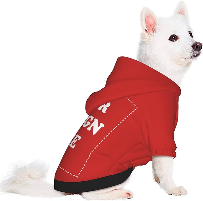 Dog Costume, Custom Dog Hoodie, Dog Name Costume Holiday Pet Pajamas Outfit, Personalized Pet Coat Costumes for Small Medium Large Dogs and Cats for Winter, Red, XL