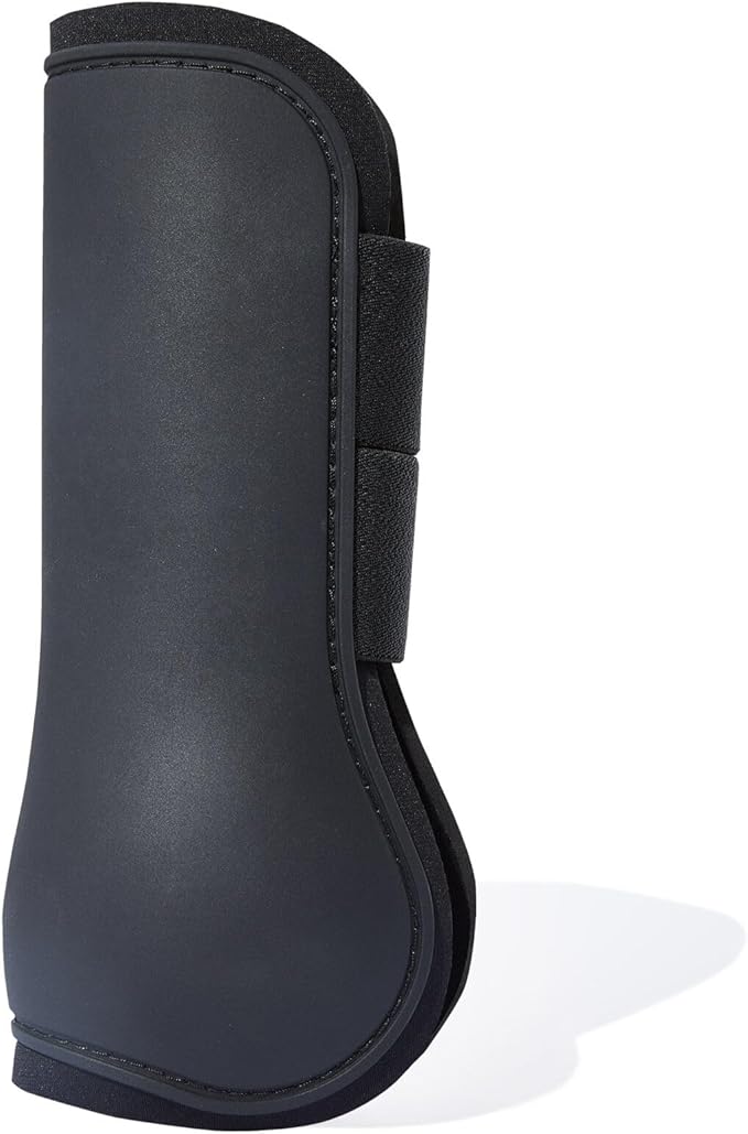 HORZE Adepto Open Front Tendon Boots | Durable Shell with Neoprene Lining - Black - Pony