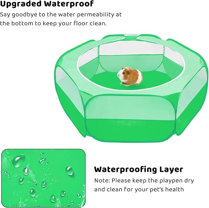 Amakunft Small Animal Pop-Up Playpen with Mesh Cover, 47'' x 23.6'' x 15'' Chicken Brooder Box, Play Pen Indoor Outdoor for Guinea Pigs, Bunny, Rabbits, Kittens