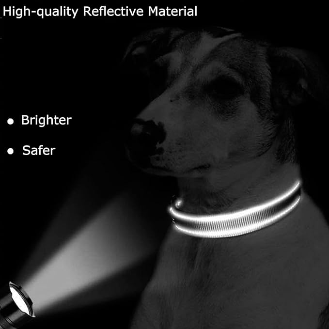 Roses&Poetry Reflective Dog Collar with Gradient Azure, Adjustable Durable Pet Collars for Small Medium Large Dogs (Azure-L)