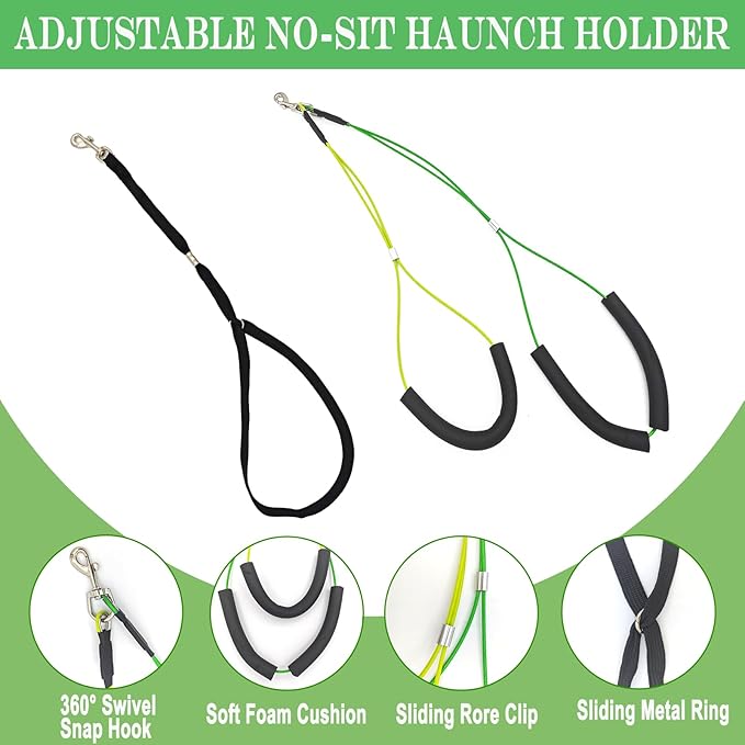 Adjustable Dog Grooming Arm with Pet Grooming Hammock,2 No Sit Haunch Holder&Loop Noose, Foldable Dog Grooming Table Arm for Small Dogs&Puppies,Arm for Grooming Tables,Pet Grooming Stand