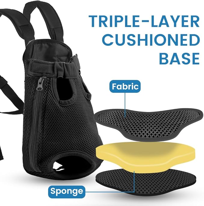 Dog Backpack Carrier Purse, Adjustable Pet Front Carriers, Legs Out Carrying Sling Travel Bag for Small Medium Dogs 7-11 Lbs, Soft Wearable Puppy Chest Carry Backpacks for Walking or Daily Outings