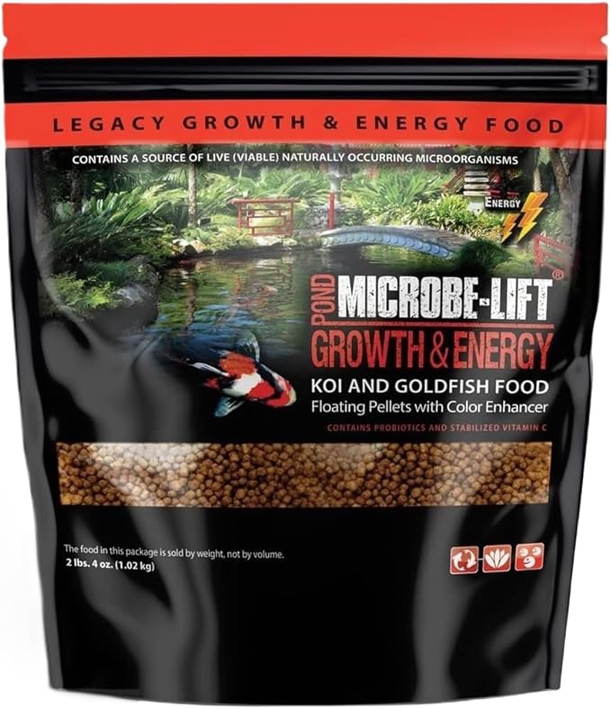 MICROBE-LIFT MLLHGEMD High Growth and Energy Floating Fish Food Pellets for Ponds, Water Gardens, and Fountains, Safe for Live Goldfish and Koi, 2.25 Pounds