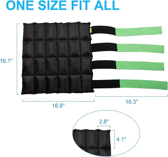 Horse Ice Pack, Ice Boots for Horse Injuries, Cooling Horse Leg Wraps for Hock, Ankle, Knee, Legs, Boots, and Hooves, Cold Compression for Horse Care, Hock Sprain, Set of 2, 16.9'' x 16.1'', Green