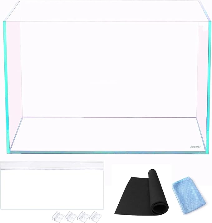 Ultra Clear Rimless Aquarium Tank 2-22 gallons Low Iron Glass (15Gal)
