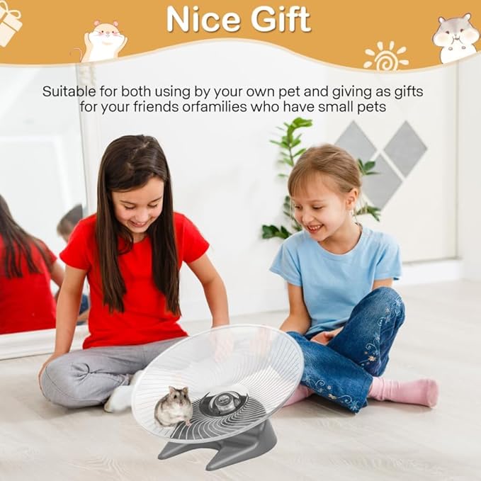 Hamster Flying Saucer Silent Running Exercise Wheel for Hamsters, Gerbils, Mice,Hedgehog and Other Small Pets Silent Running Wheel Hamster,Medium