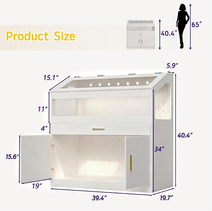Big Hamster Cage with Storage Cabinet,Indoor Guinea Pig Cages for Small Animals,Wooden Hamster Enclosure with Easy View Acrylic Panels & Drawer for Hamster, Rabbit, Guinea Pig, Hedgehog
