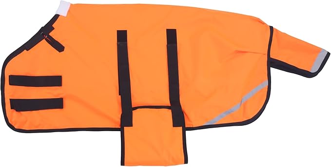 Foal/Mini Horse Size 30"-48" Waterproof & Breathable 300 Denier Winter Turnout Blanket with 150g Polyfill Orange Small