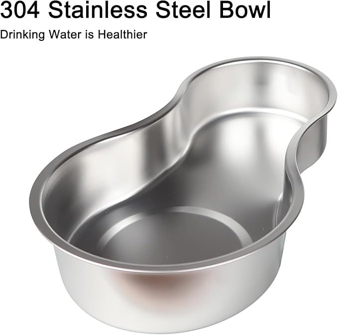 Sfozstra Dog Water Bowl Dispenser: 6L Large Black Gravity Stainless Steel Bowl - Without Filter - Pet Feeder for Pets Indoor/Outdoor Use by Owners
