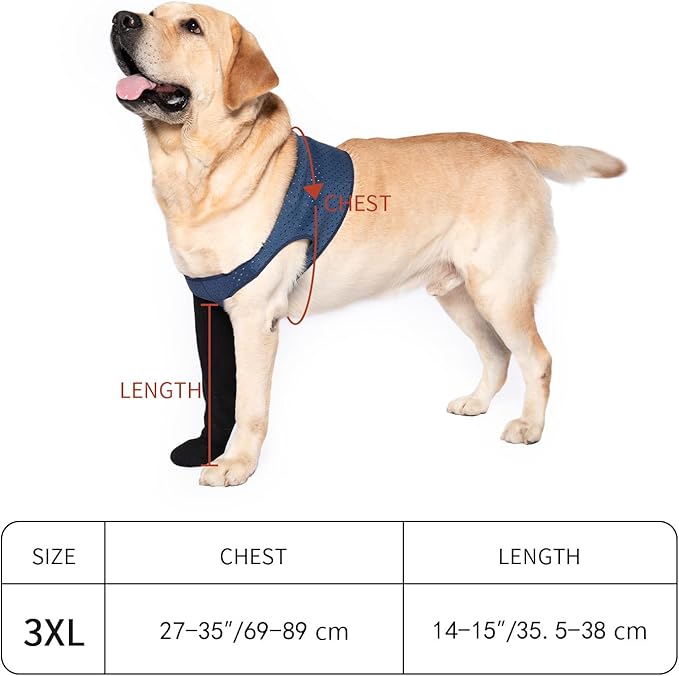 COODEO Dog Socks to Prevent Licking Paws, Healing Boots & Paw Protectors with Non-Slip Bottoms for Wound Protection, Waterproof Sleeve Shoes for Licking（Grey，3XL_Left