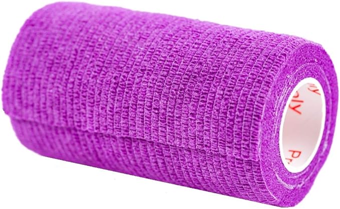 3 Inch Vet Wrap Tape Bulk (Purple) (Pack of 24) Self Adhesive Adherent Adhering Flex Bandage Grip Roll for Dog Cat Pet Horse