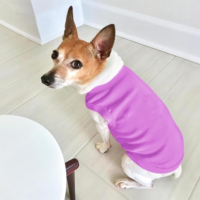 Custom Dog Clothes Shirts for Small Large Dogs Breathable Pet Shirt Customized Image Text Sleeveless Tank Tops for Puppy Cats Customize Pets Apparel Gifts, Light-Purple, 5XL