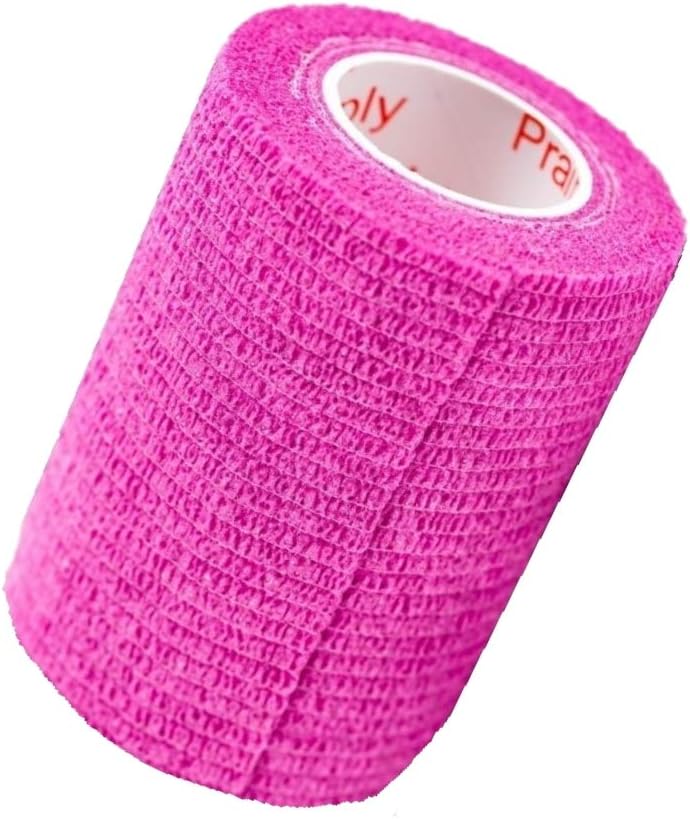 Vet Wrap Tape (Fuchsia) (2 Pack) (3 Inch x 15 feet) Self Adhesive Adherent Adhering Cohesive Flex Self Stick Bandage Grip Roll Dog Cat Pet Horse