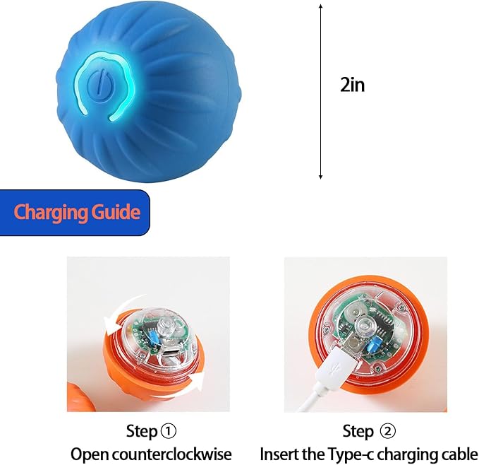 Trumoon Automatic Bouncing Ball Toy for Small and Medium Dog, Motion Moving Ball for Dog, Durable Motion Activated Automatic Rolling Pet Toys(Blue)