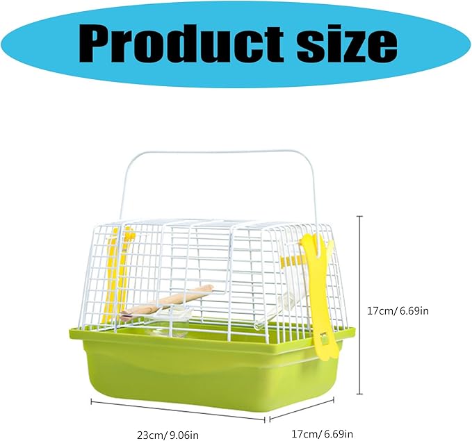Travel Bird Cage,Small Bird Carrier Cage,Compact Outdoor Birds House,with Carrying Handle and Rust Coating for Pet Parrots and Small Animals