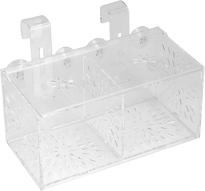 Fish Breeding Box, Acrylic Fish Isolation Box Transparent Aquarium Acclimation Hatchery Incubator with Suction Cups Aquarium Breeder Box for Newborn Fry Shrimp