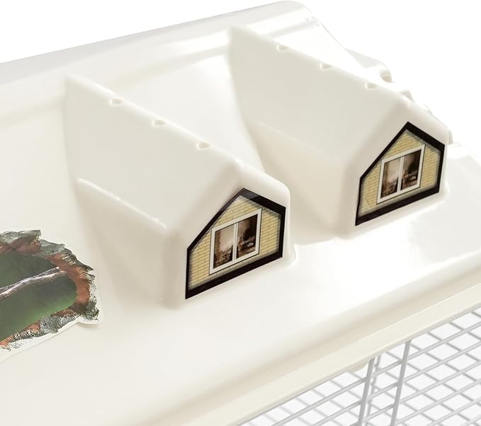 30Inch Bird Cage with Perches, Small Flight Cage with Detachable Tray 2 Tiers Iron Birdcage Freestanding Parrot Cage White for Small Medium Birds