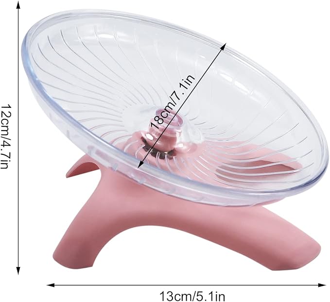 Litewoo Hamster Toys Wheel Exercise Flying Saucer,Silence Run Spinner, for Gerbil Rat Mouse Mice Hamster and Other Small Animal (Light Red)