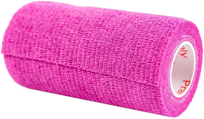 3 Inch Vet Wrap Tape Bulk (Fuchsia) (Pack of 24) Self Adhesive Adherent Adhering Flex Bandage Grip Roll for Dog Cat Pet Horse